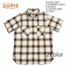 SUGAR CANE C/R OMBRE CHECK (C50/R50) S/S WORK SHIRT SC38693画像