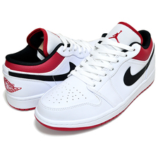 NIKE AIR JORDAN 1 LOW white/gym red-black 553558-118画像