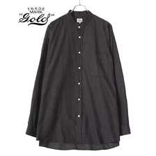 GOLD VAT DYE CHAMBRAY BAND COLLAR L/S SHIRT 21A-GL28663画像
