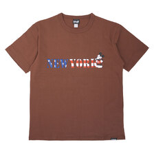 Schott &times; Disney T-SHIRT NEW YORK BROWN 3113100画像