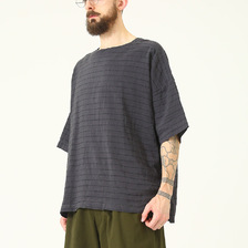 GOLD LINEN BROAD STRIPE SMOCK SHIRT GL38052画像