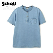 Schott INDIGO CLASSIC HENLEY T-SHIRT 3113108画像
