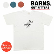 BARNS 半袖 ピグメント プリント Tシャツ BR-21207画像