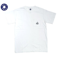 POST OVERALLS #3004 PIGMENT DYED COTTON JERSEY I LIKE POST TEE white x grey画像