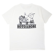 grn outdoor &times; PEANUTS SNOOPY SS TEE SOTOASOBI WHITE GO1140R-001画像