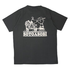 grn outdoor &times; PEANUTS SNOOPY SS TEE SOTOASOBI SMOKE GO1140R-103画像
