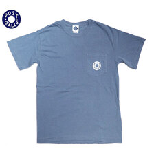 POST OVERALLS 3005 PIGMENT DYED COTTON JERSEY ESS POCKET TEE blue x white画像