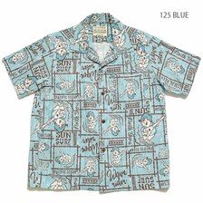 SUN SURF C70%/L30% HOPSACK S/S OPEN SHIRT "WAVE RIDER" SS38720画像