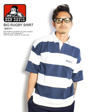 BEN DAVIS BIG RUGBY SHIRT -NAVY- I-1580021画像