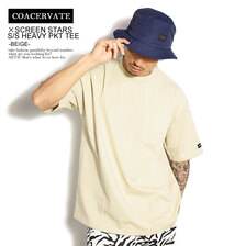 SCREEN STARS &times; COACERVATE S/S HEAVY PKT TEE -BEIGE-画像