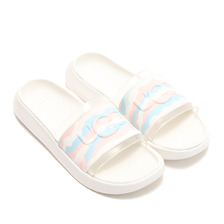 UGG W UGG SLIDE CALI COLLAGE POWDER STRIPE画像