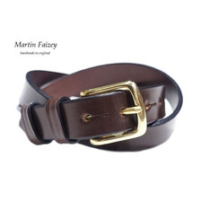 MARTIN FAIZEY M.F.SADDLERY 1 INCH WEST END BUCKLE SIZE STAMPED BELT brown(brass)画像