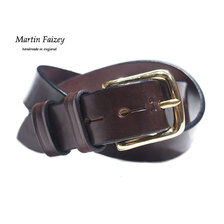 MARTIN FAIZEY M.F.SADDLERY 1.25INCH WEST END BUCKLE SIZE STAMPED BELT brown(brass)画像