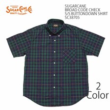 SUGAR CANE BROAD CODE CHECK S/S BUTTONDOWN SHIRT SC38705画像
