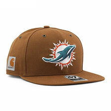 '47 Brand &times; Carhartt MIAMI DOLPHINS STRAPBACK CAP BROWN FX-SCARC17DUS-BW画像