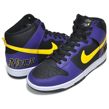 NIKE DUNK HI PREMIUM EMB LAKERS black/opti yellow-court purple DH0642-001画像
