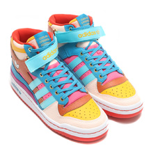 adidas FORUM MID W TEAM CALLEGE GOLD/PULSE AQUA/PINK TINT GV7673画像
