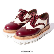 glamb Shark sole wing tip shoes Wine×White GB0321-AC03画像