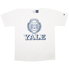 Champion MADE IN USA T1011 US T-SHIRT YALE UNIVERSITY WHITE&times;NAVY C5-T303-013画像