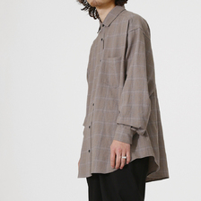 marka WIDE FIT SHIRT - 2/60 wool check hard tumbler - M21C-09SH01C画像