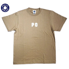 POST OVERALLS #3007 PO LOGO TEE sand x white画像