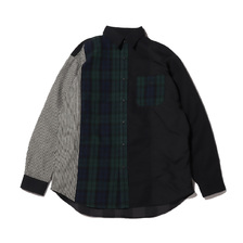 THE NORTH FACE PURPLE LABEL Plaid Patchwork Shirt Black NT3101N画像