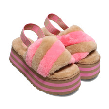 UGG Disco Stripe Slide CHESTNUT / PINK ROSE COMBO 1120875-CPRC画像