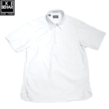IKE BEHAR #1304SB S/S B.D. PULL OVER OXFORD SHIRTS white画像