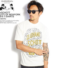 GLAD HAND &times; Schott CITY OF NEWYORK - S/S T-SHIRTS -WHITE-画像