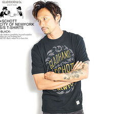 GLAD HAND &times; Schott CITY OF NEWYORK - S/S T-SHIRTS -BLACK-画像