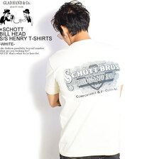GLAD HAND &times; Schott BILL HEAD - S/S HENRY T-SHIRTS -WHITE-画像