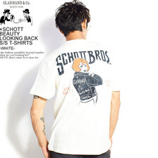 GLAD HAND &times; Schott BEAUTY LOOKING BACK - S/S T-SHIRTS -WHITE-画像
