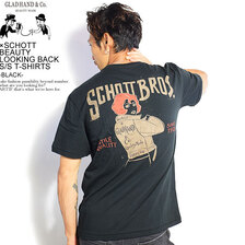GLAD HAND &times; Schott BEAUTY LOOKING BACK - S/S T-SHIRTS -BLACK-画像