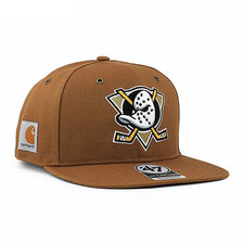 '47 Brand &times; Carhartt ANAHEIM MIGHTY DUCKS SNAPBACK CAP BROWN HQ-KMORE125DUP-BWB画像