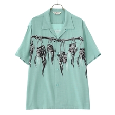 STAR OF HOLLYWOOD "SHRUNKEN HEAD" HOPSACK RAYON S/S OPEN SHIRT SH38624画像