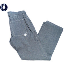 POST OVERALLS #1301 HICKORY STRIPE ARMY PANTS indigo画像