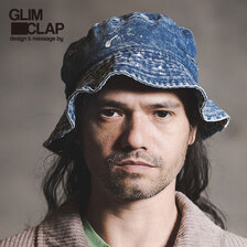 GLIMCLAP Denim material damege-repair & painting bucket hat 11-027-GLA-CB画像
