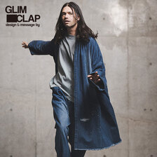 GLIMCLAP Damege & repair processing denim gown-ish shirtcoat 11-003-GLA-CB画像