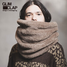 GLIMCLAP Neo-futuristic geometry pattern jersey&times;brushed material reversible snood 11-018-GLA-CB画像