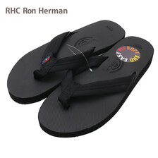RHC Ron Herman &times; HURLEY &times; RAINBOW SANDALS Double Rubber Sandals BLACK画像