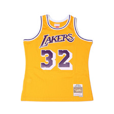 Mitchell & Ness Swingman Jersey Los Angeles Lakers Road 1984-85 Magic Johnson YELLOW SMJYGS18175-LAL画像