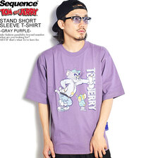 Sequence by B-ONE-SOUL TOM and JERRY STAND SHORT SLEEVE T-SHIRT -GRAY PURPLE- T-1570934P画像