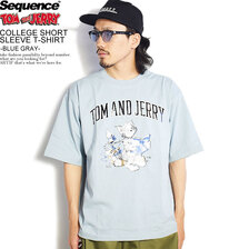 Sequence by B-ONE-SOUL TOM and JERRY COLLEGE SHORT SLEEVE T-SHIRT -BLUE GRAY- T-1570932画像
