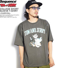 Sequence by B-ONE-SOUL TOM and JERRY COLLEGE SHORT SLEEVE T-SHIRT -CHARCOAL- T-1570932画像