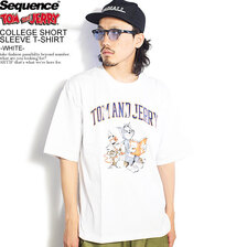 Sequence by B-ONE-SOUL TOM and JERRY COLLEGE SHORT SLEEVE T-SHIRT -WHITE- T-1570932画像