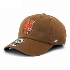 '47 Brand &times; Carhartt NEW YORK METS CLEAN UP STRAPBACK CAP BROWN BX-LANSD116DVS-BW画像
