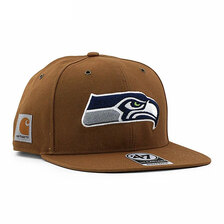 '47 Brand &times; Carhartt SEATTLE SEAHAWK STRAPBACK CAP BROWN FX-SCARC28DUS-BW画像