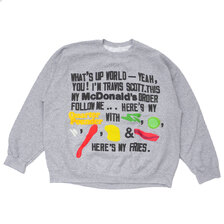Cactus Jack &times; McDonald's &times; CPFM SCRIPT CREWNECK GREY画像