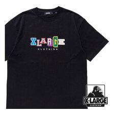 X-LARGE S/S TEE MULTI COLOR COLLEGE LOGO BLACK 101218011007画像