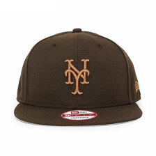 NEW ERA NEW YORK METS 9FIFTY SNAPBACK CAP BROWN WHEAT NENYM297画像